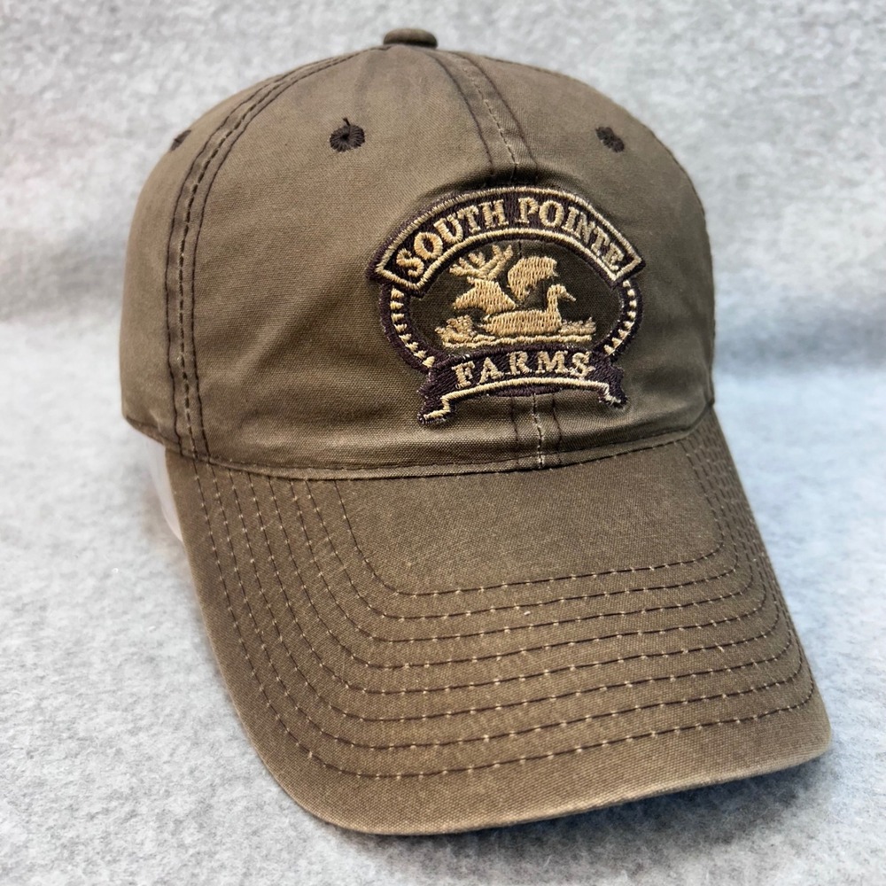 South Pointe Farms Embroidered Patch Mens Brown OC Hat Hunting Deer Duck OSFM
